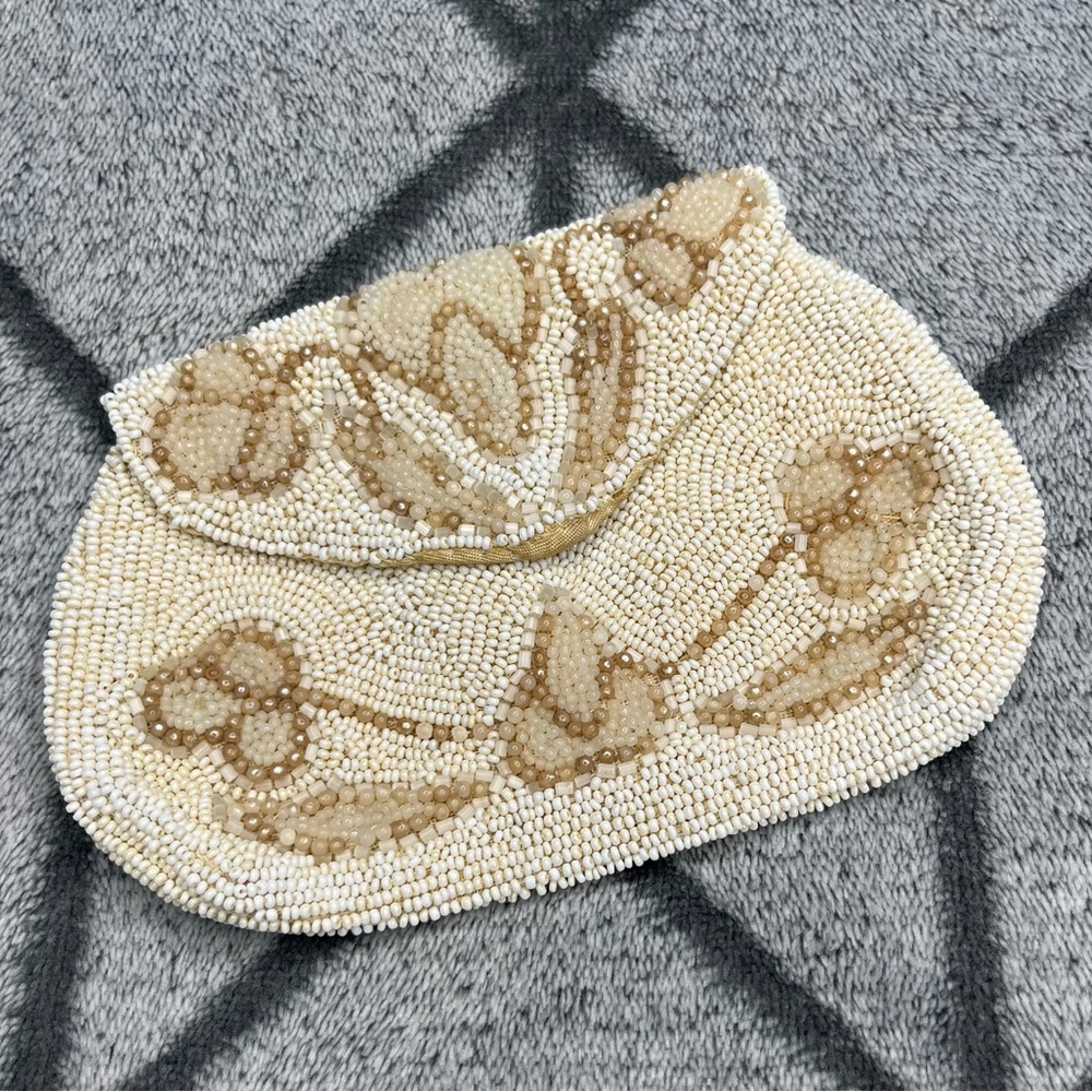 Vintage Beaded Belt Bag Coin Purse Bag Wallet Clutch w Belt Loop Art Deco 1930 W
